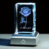 3D Laser Rose Crystal with Light Base Perfect Gift